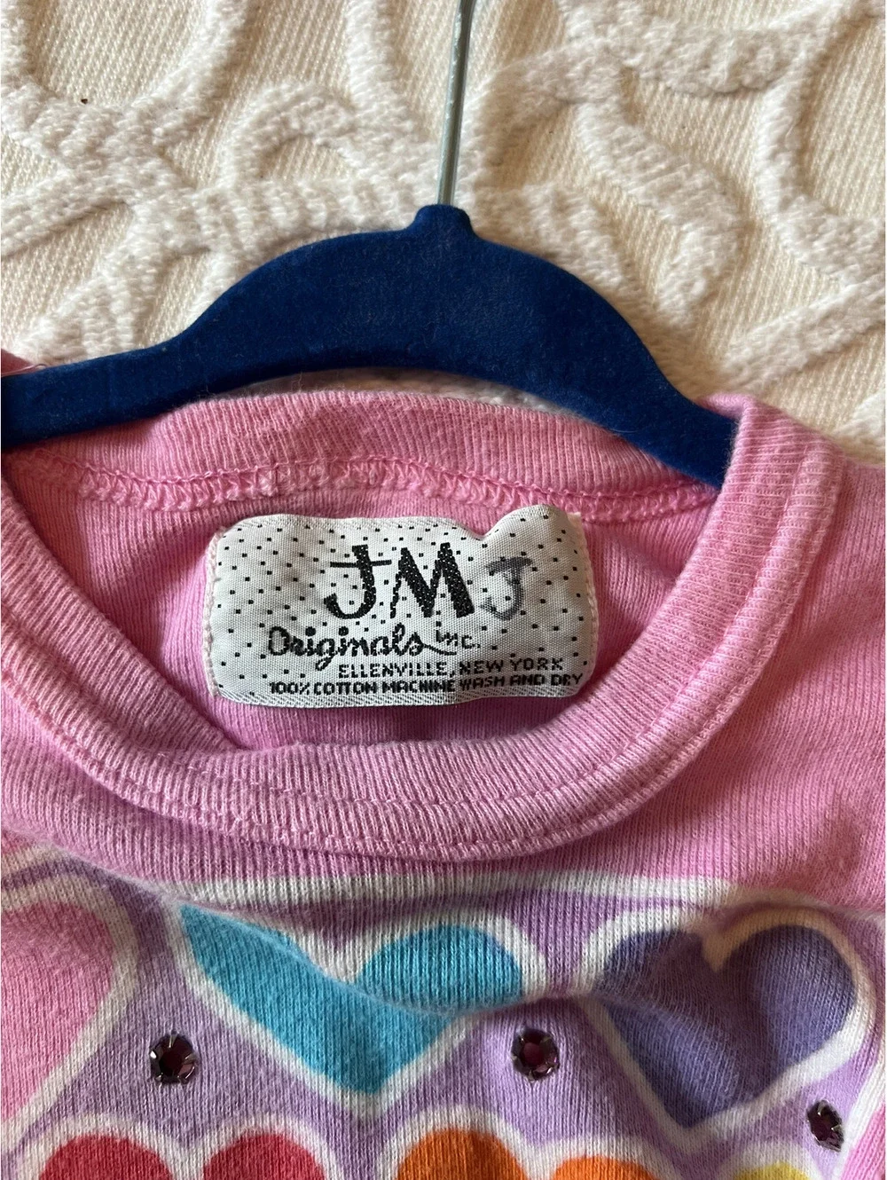 Vintage JM Originals Pink Heart Short Sleeve Dress